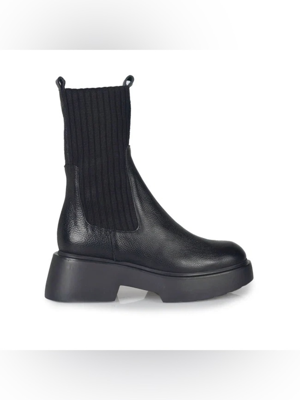 Wonders Black Leather Platform Boots - Women’s Size 7.5 or 8